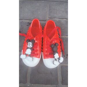 Mini Melissa Mickey Mouse Red Lace Up Shoes Mini Polibolha Sneakers Size 9 Baby